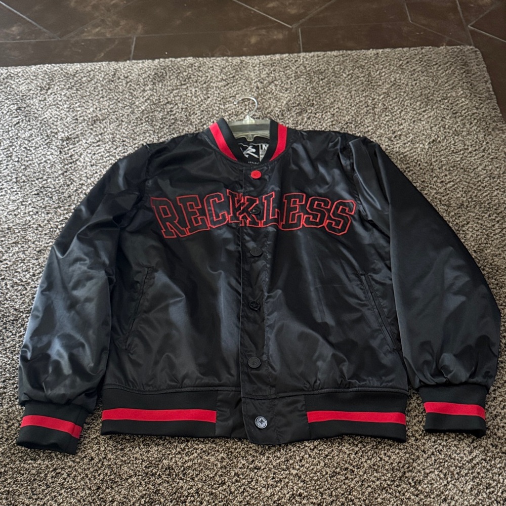 Young & Reckless Black and Red Bomber Jacket
